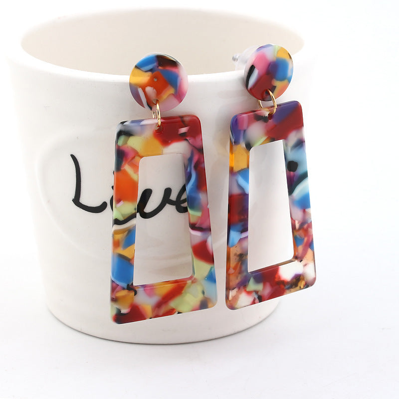 Wholesale Acrylic paint earrings high-end niche jewelry fashion